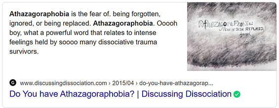 Athazagoraphobia 1